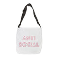 Adjustable Anti Social Sometimes Tote Bag | Personalization possible | Multiple Sizes
