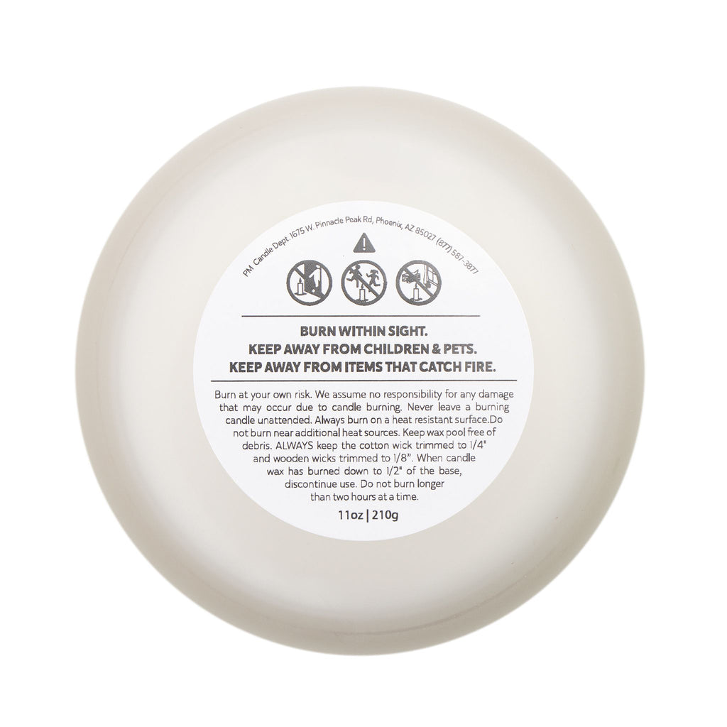 Vanilla Frosted Glass Candle — 11oz Scented Soy Candle with Wooden Lid