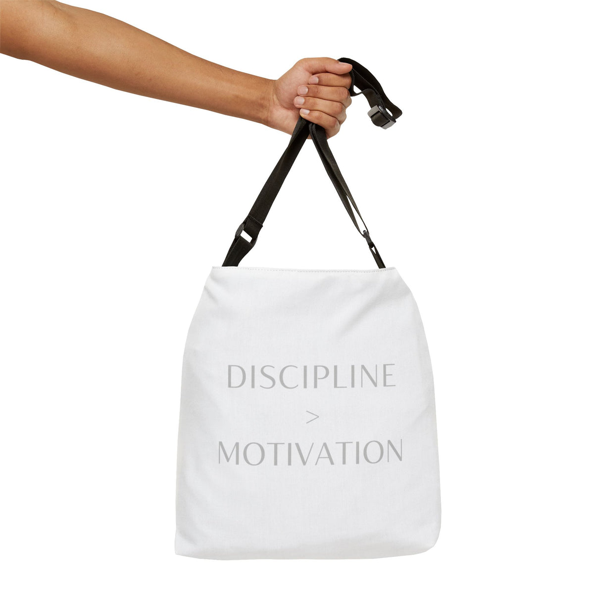 Adjustable Discipline > Motivation Tote Bag | Personalization possible | Multiple Sizes