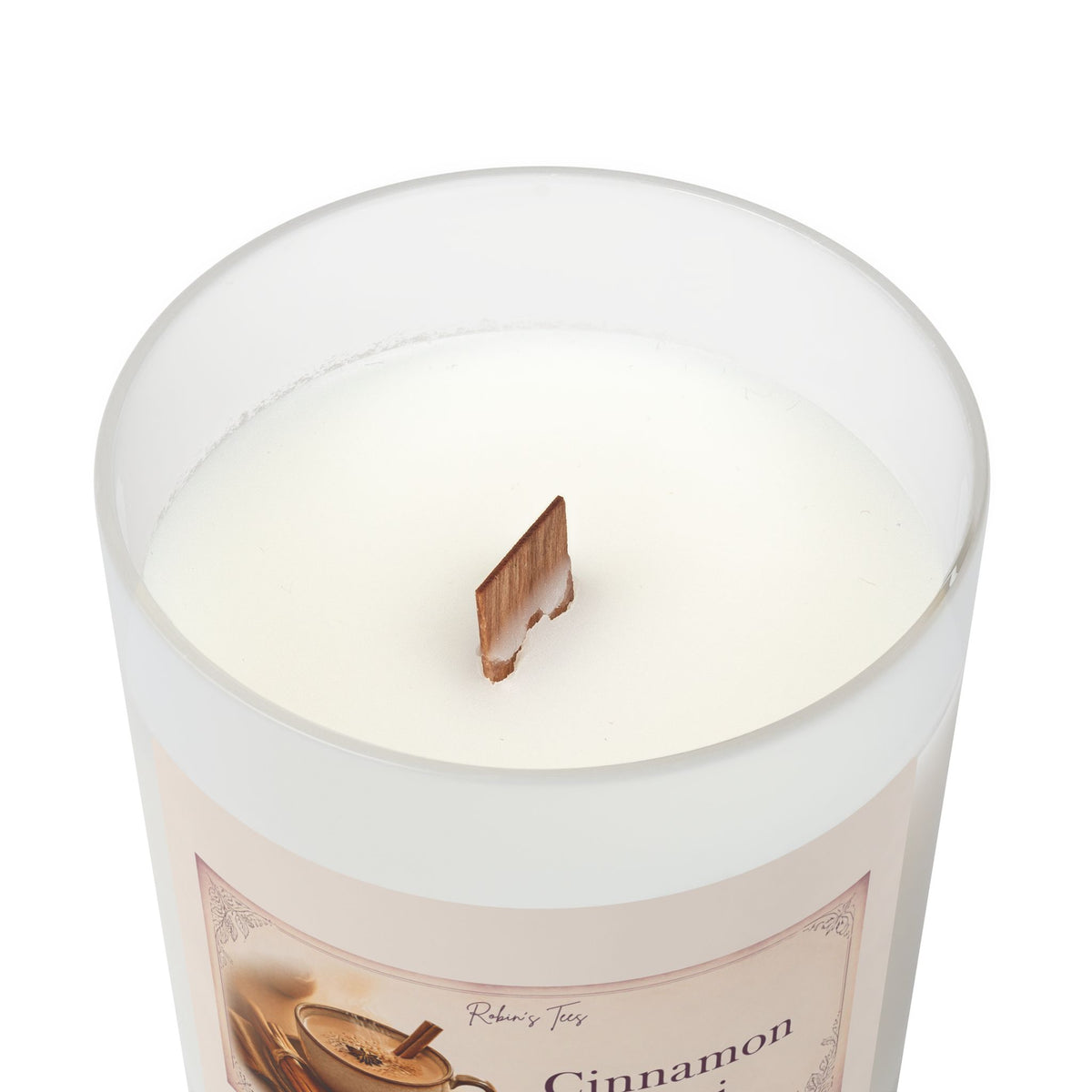 Vanilla Frosted Glass Candle — 11oz Scented Soy Candle with Wooden Lid