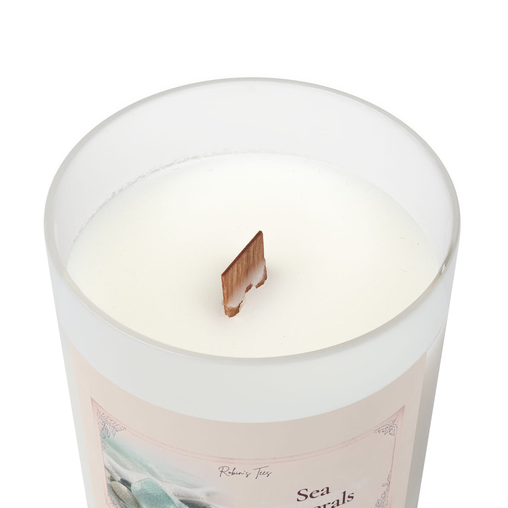 Vanilla Frosted Glass Candle — 11oz Scented Soy Candle with Wooden Lid