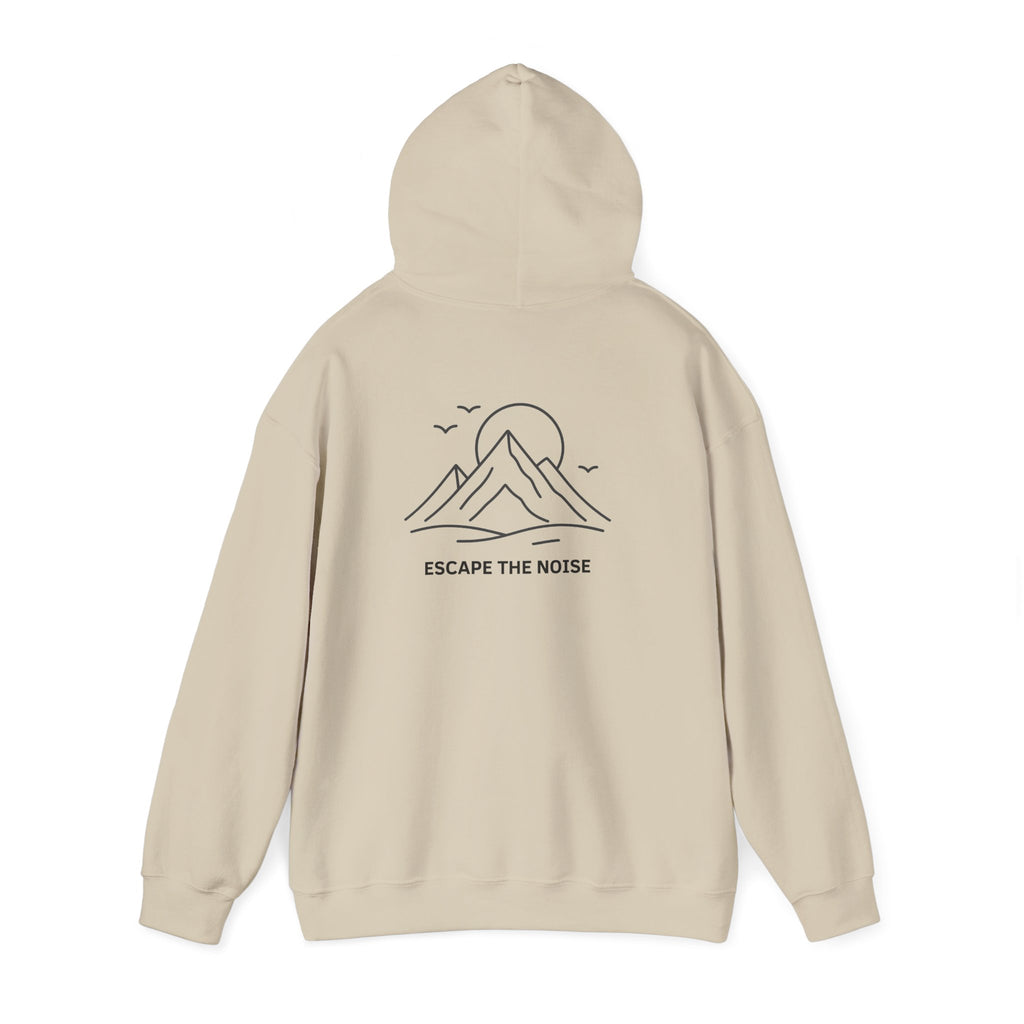 Escape the Noise Hoodie with front and back print | Multiple Colors
