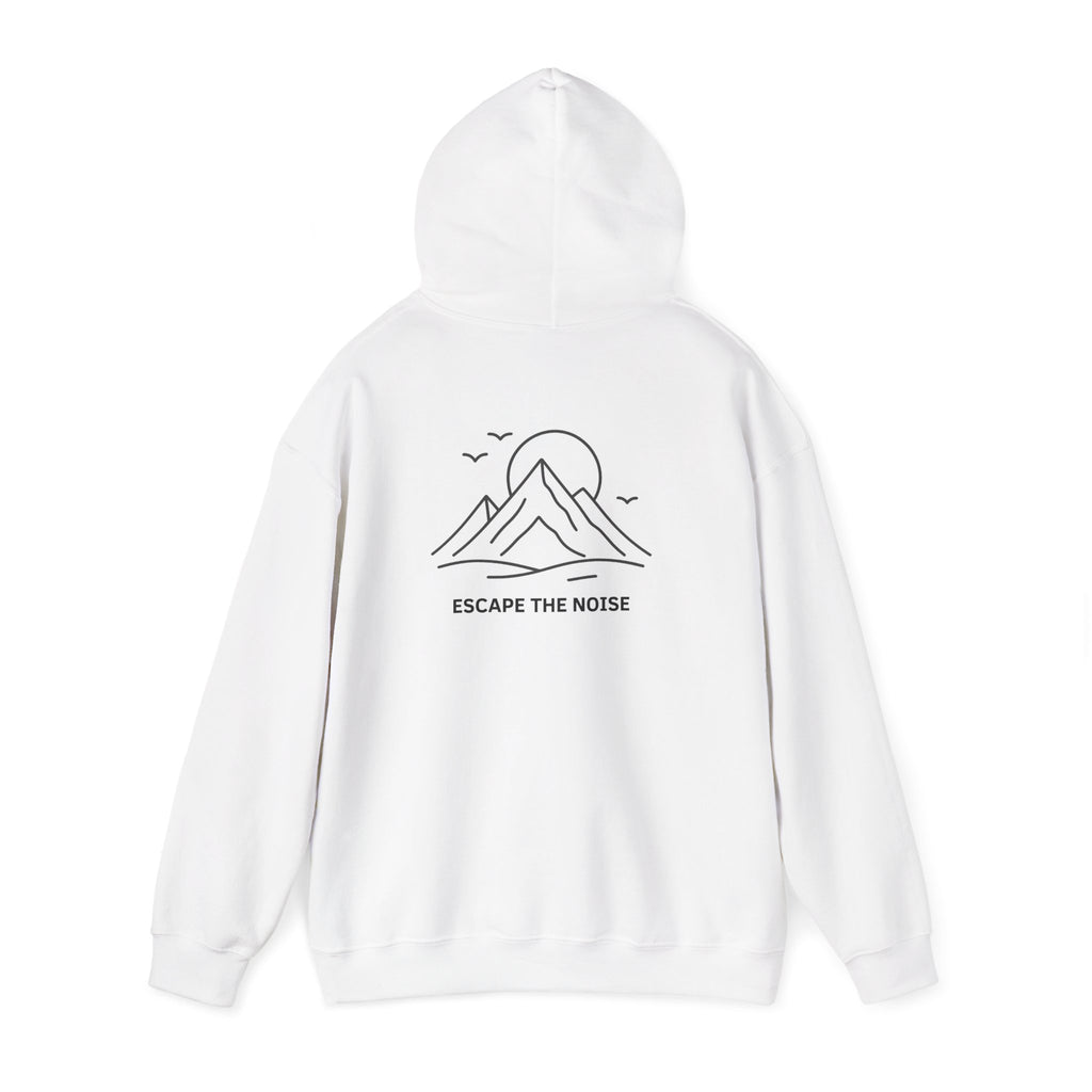 Escape the Noise Hoodie with front and back print | Multiple Colors
