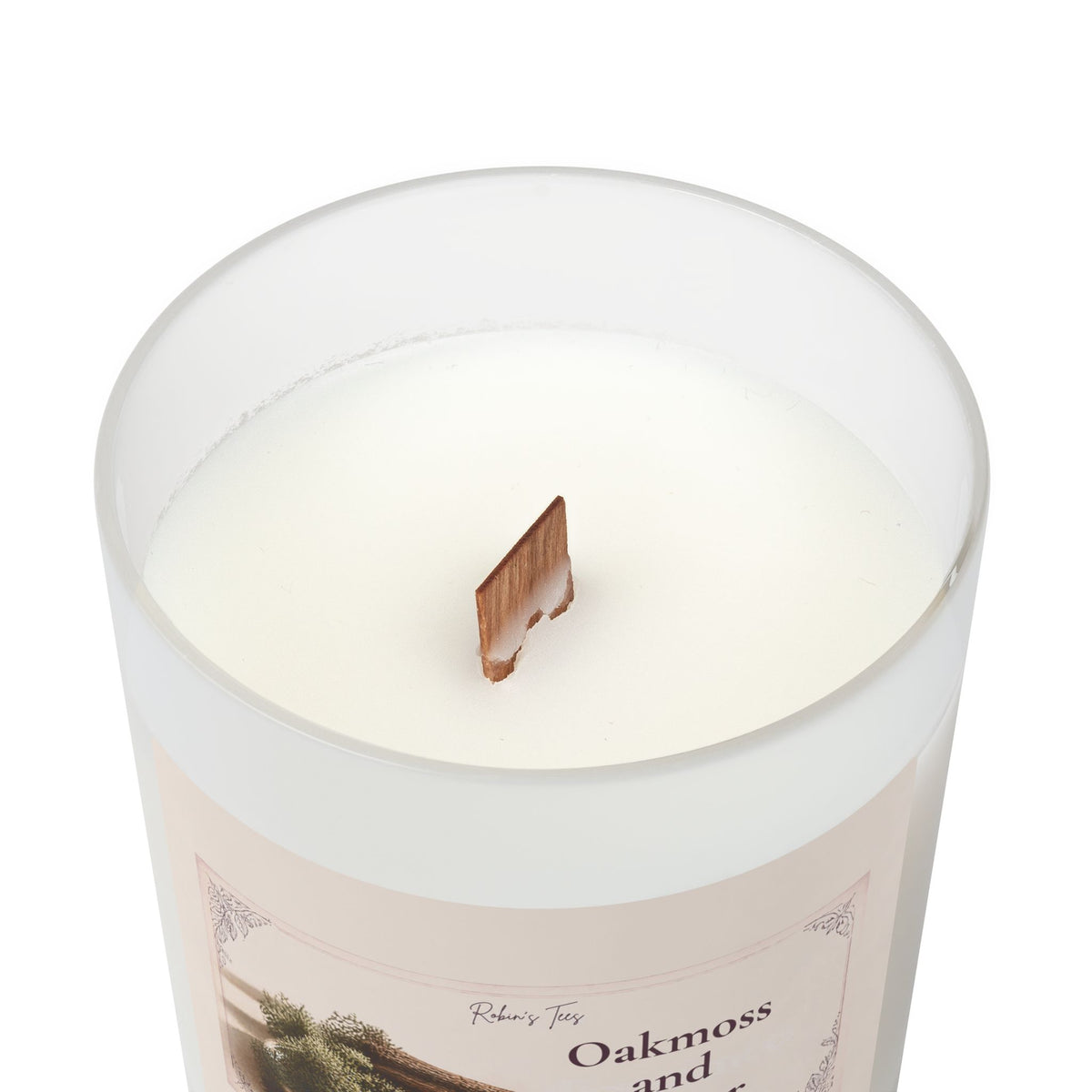 Vanilla Frosted Glass Candle — 11oz Scented Soy Candle with Wooden Lid