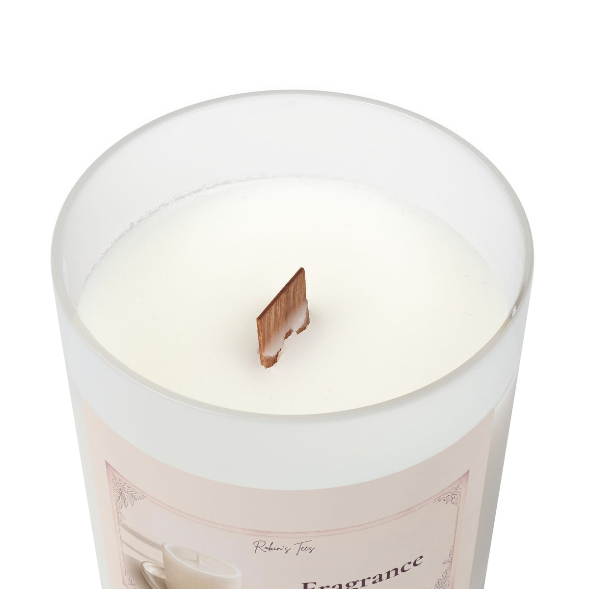 Vanilla Frosted Glass Candle — 11oz Scented Soy Candle with Wooden Lid