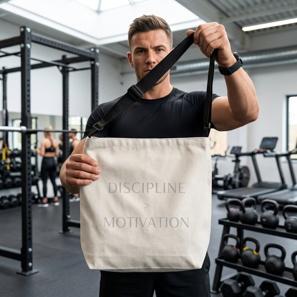 Adjustable Discipline > Motivation Tote Bag | Personalization possible | Multiple Sizes