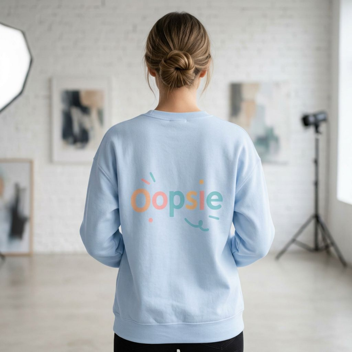 Oopsie Sweatshirt with back print | Multiple Colors