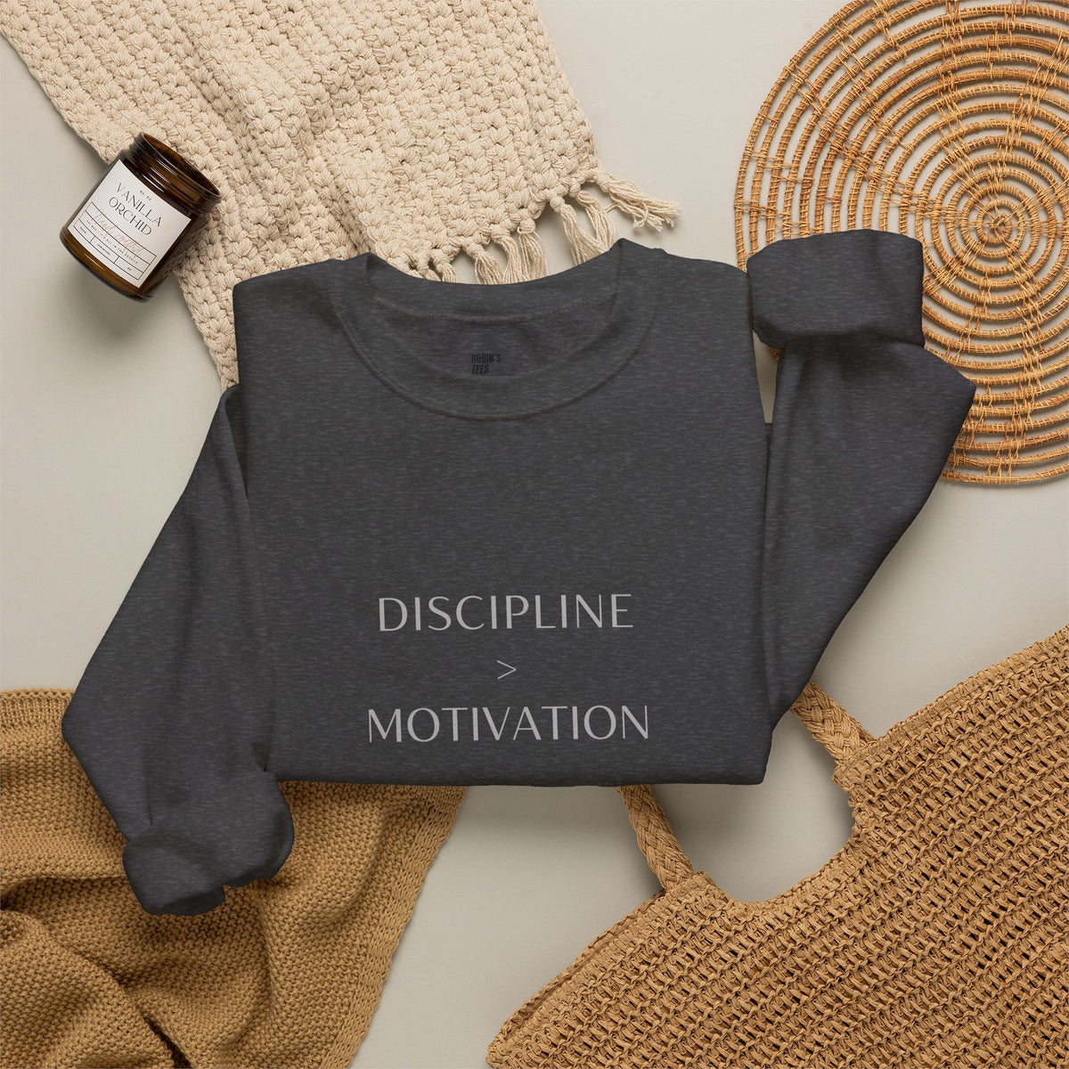 Discipline > Motivation Sweatshirt with front and back print | Multiple Colors