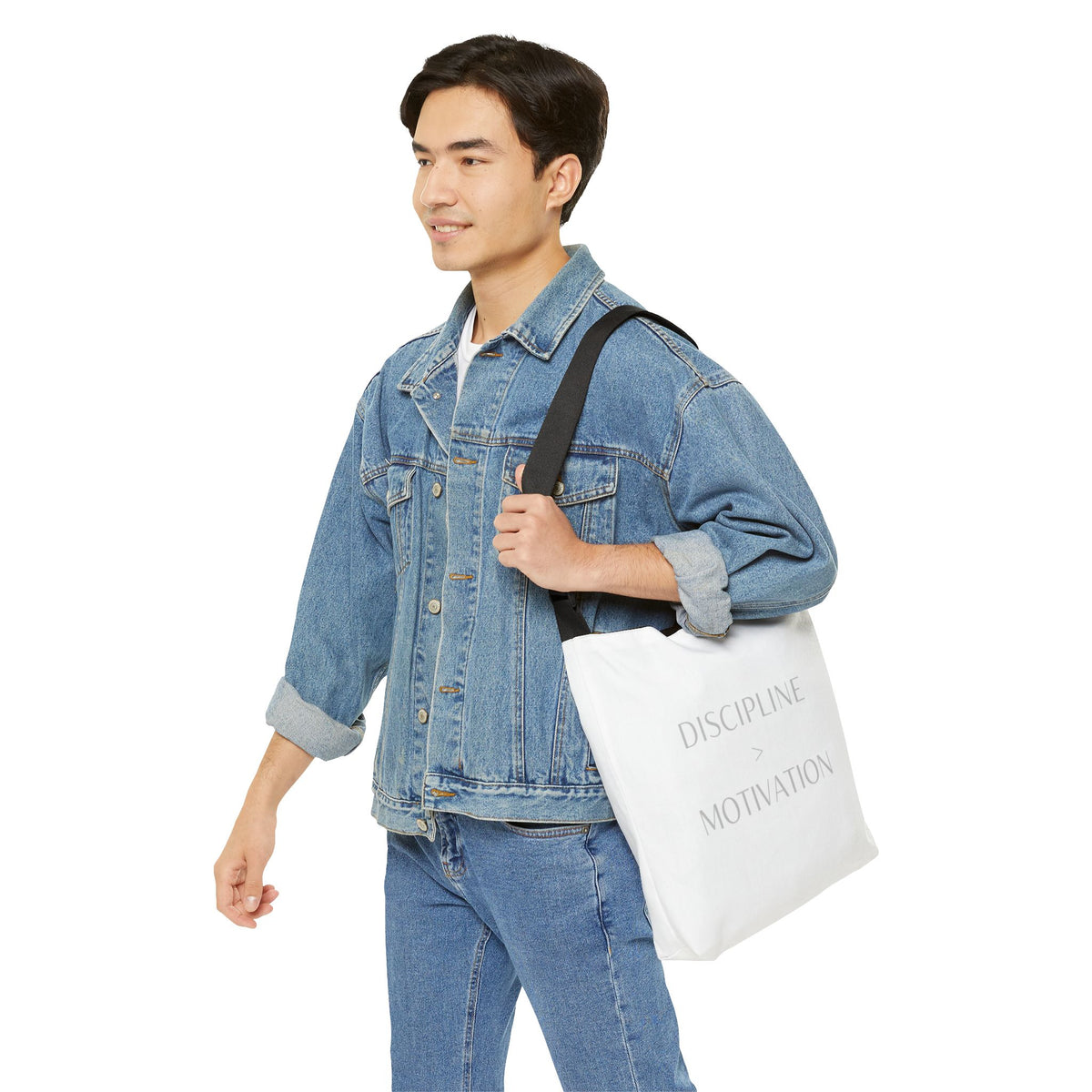 Adjustable Discipline > Motivation Tote Bag | Personalization possible | Multiple Sizes