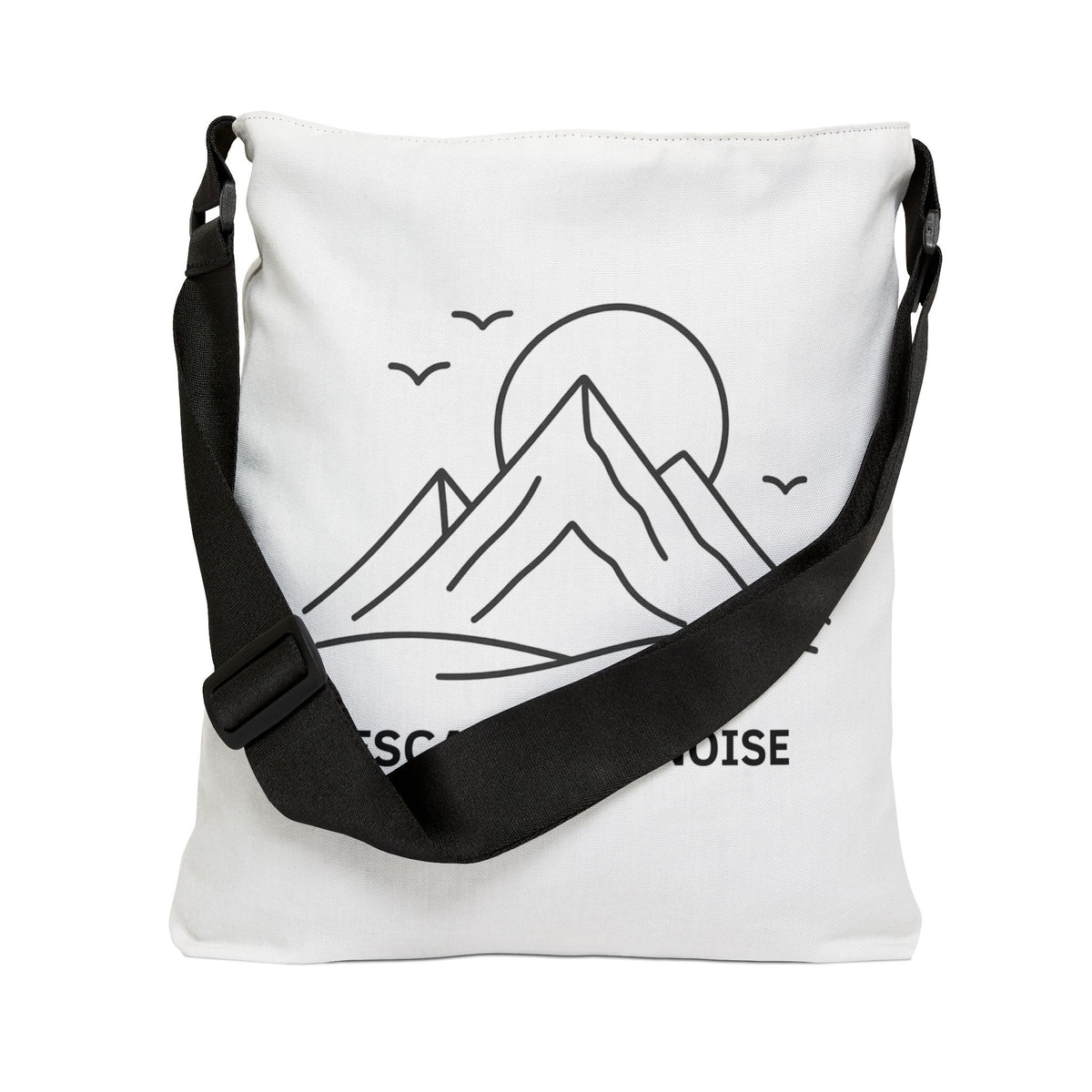 Escape the Noise Adjustable Tote Bag | Personalization possible | Multiple Sizes