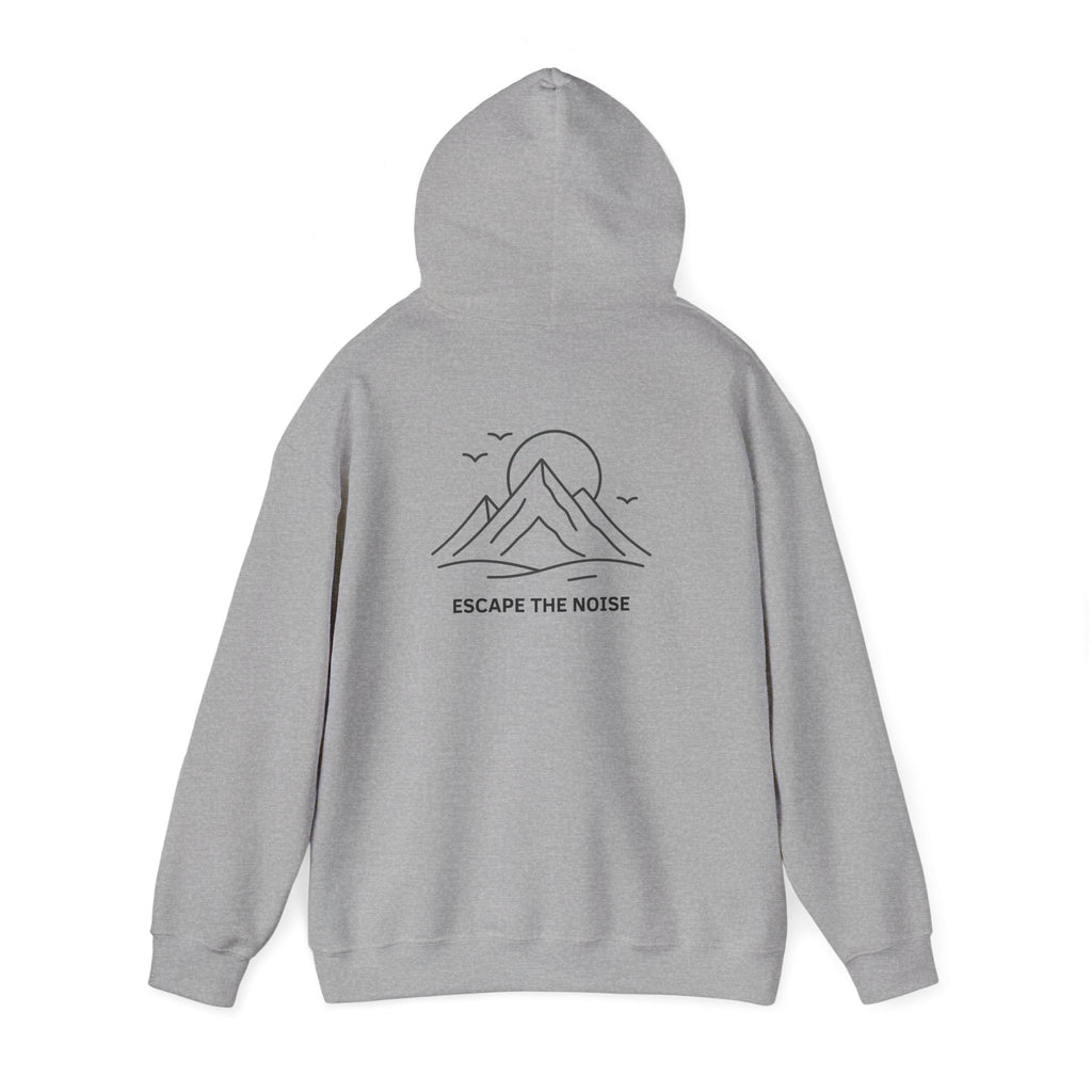 Escape the Noise Hoodie with front and back print | Multiple Colors