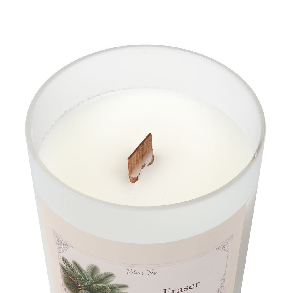 Vanilla Frosted Glass Candle — 11oz Scented Soy Candle with Wooden Lid