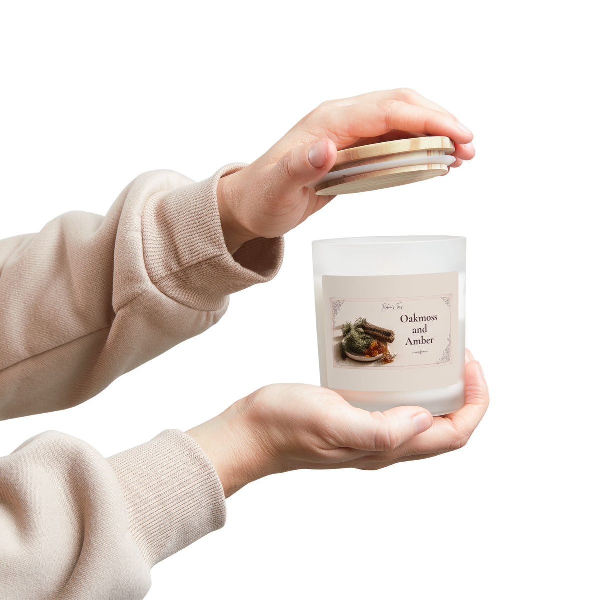 Vanilla Frosted Glass Candle — 11oz Scented Soy Candle with Wooden Lid