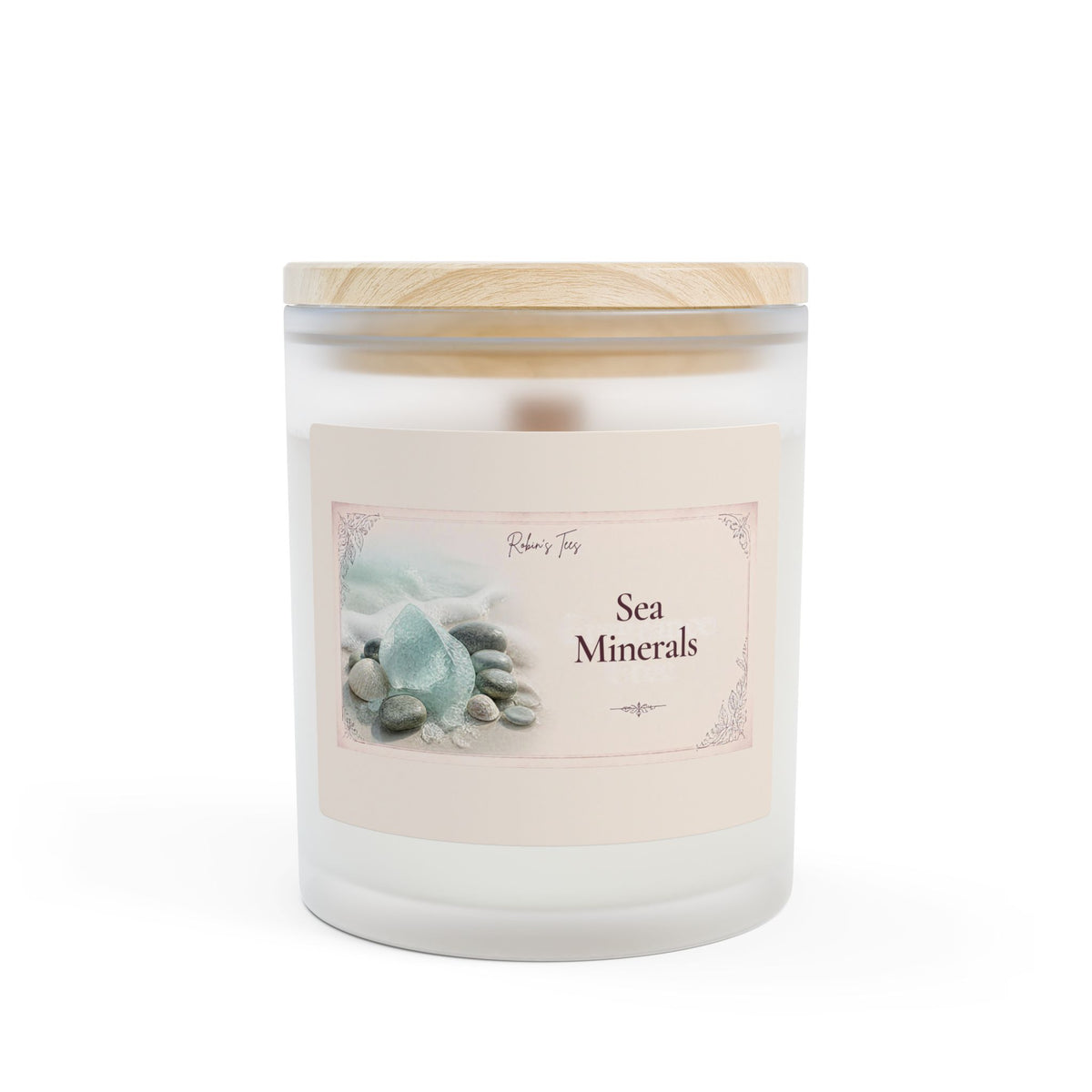 Vanilla Frosted Glass Candle — 11oz Scented Soy Candle with Wooden Lid
